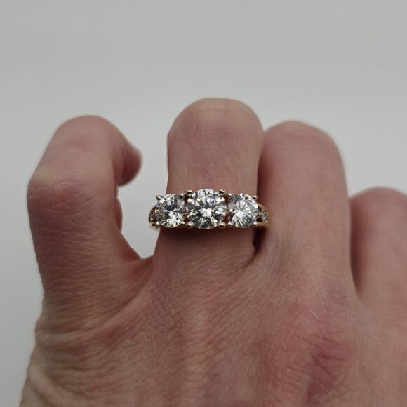 Size 8.75 Gold Over Sterling Silver Quality Cubic Zirconia Gems Ring A3222 - Picture 5 of 9